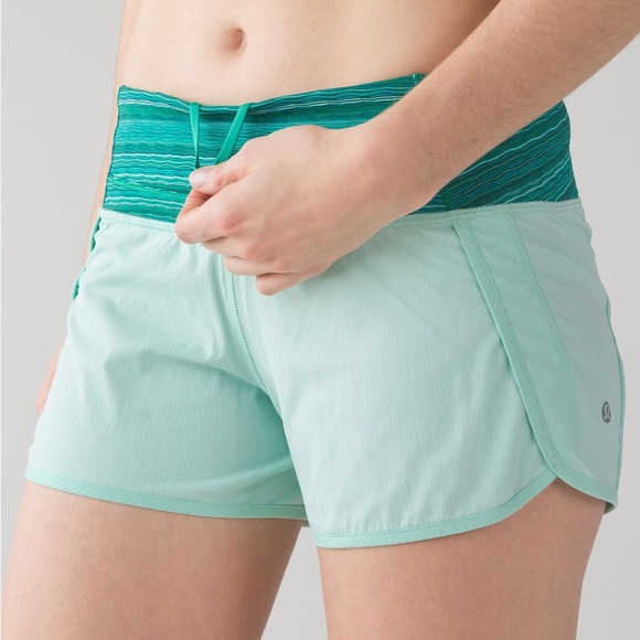 NWOT Lululemon Run Times Short
in Sea Mist/ Wave Twist Jungle Hero Blue. 
Size 6 - Picture 5 of 7
